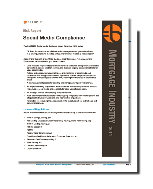 Mortgage Industry Social Media Risk Management Brandle Inc